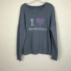Zoe+Liv I 💗 Snow Days Crewneck Sweatshirt XL